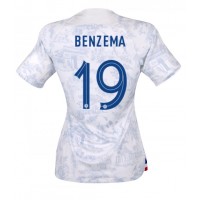 Maglie da calcio Francia Karim Benzema #19 Seconda Maglia Femminile Mondiali 2022 Manica Corta